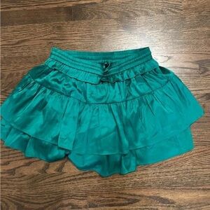 Vibrant Teal Layered Mini Skirt